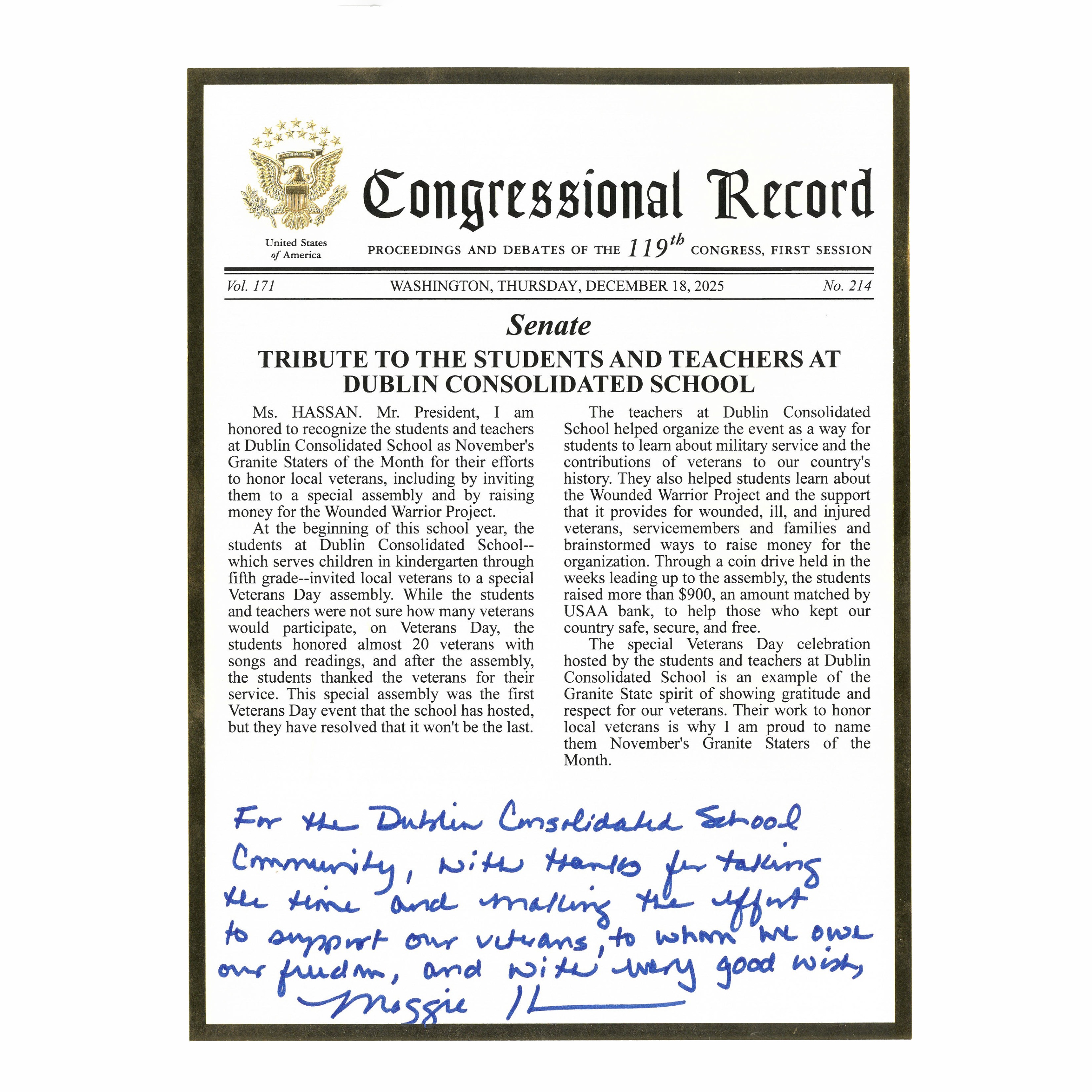 DCS Congressional Record